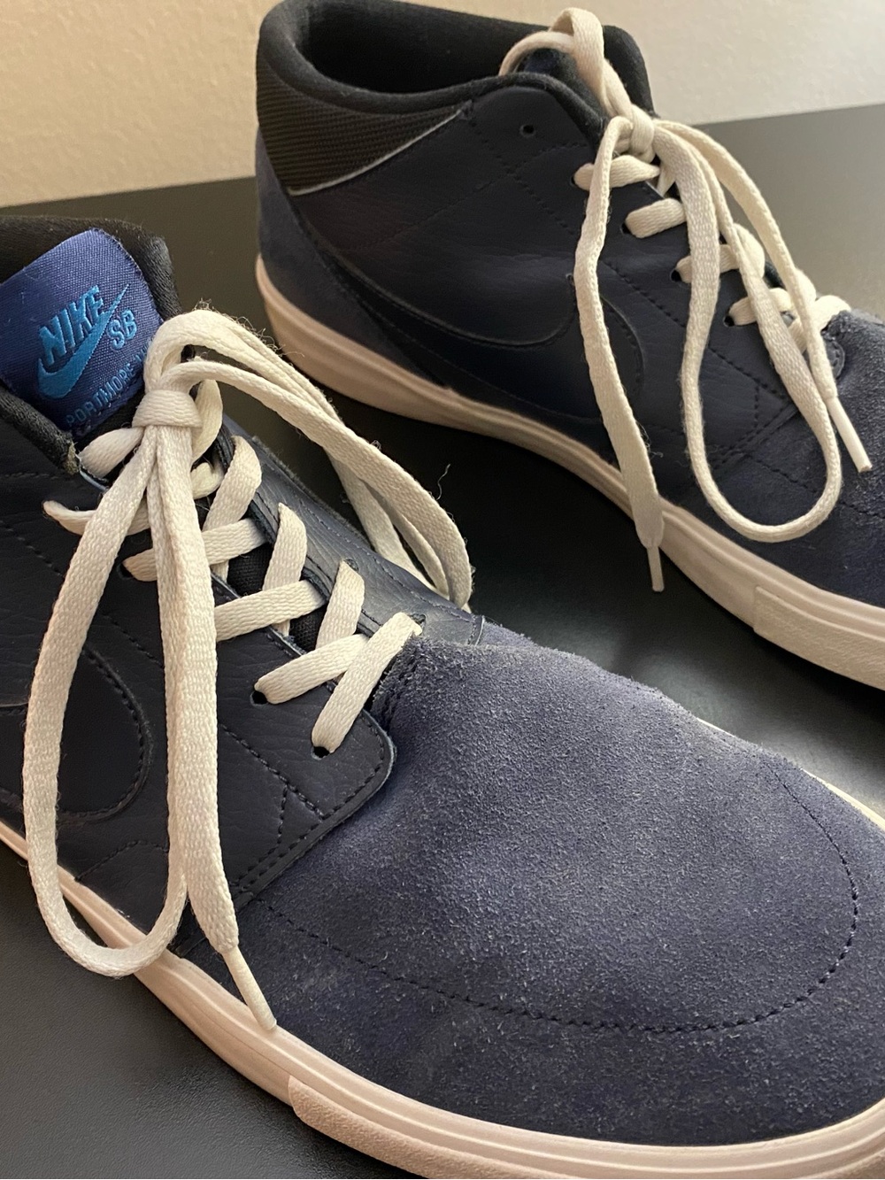 Nike SB Portmore II Mid Navy Blue Suede Leather Men's Size 12 (923198-401)